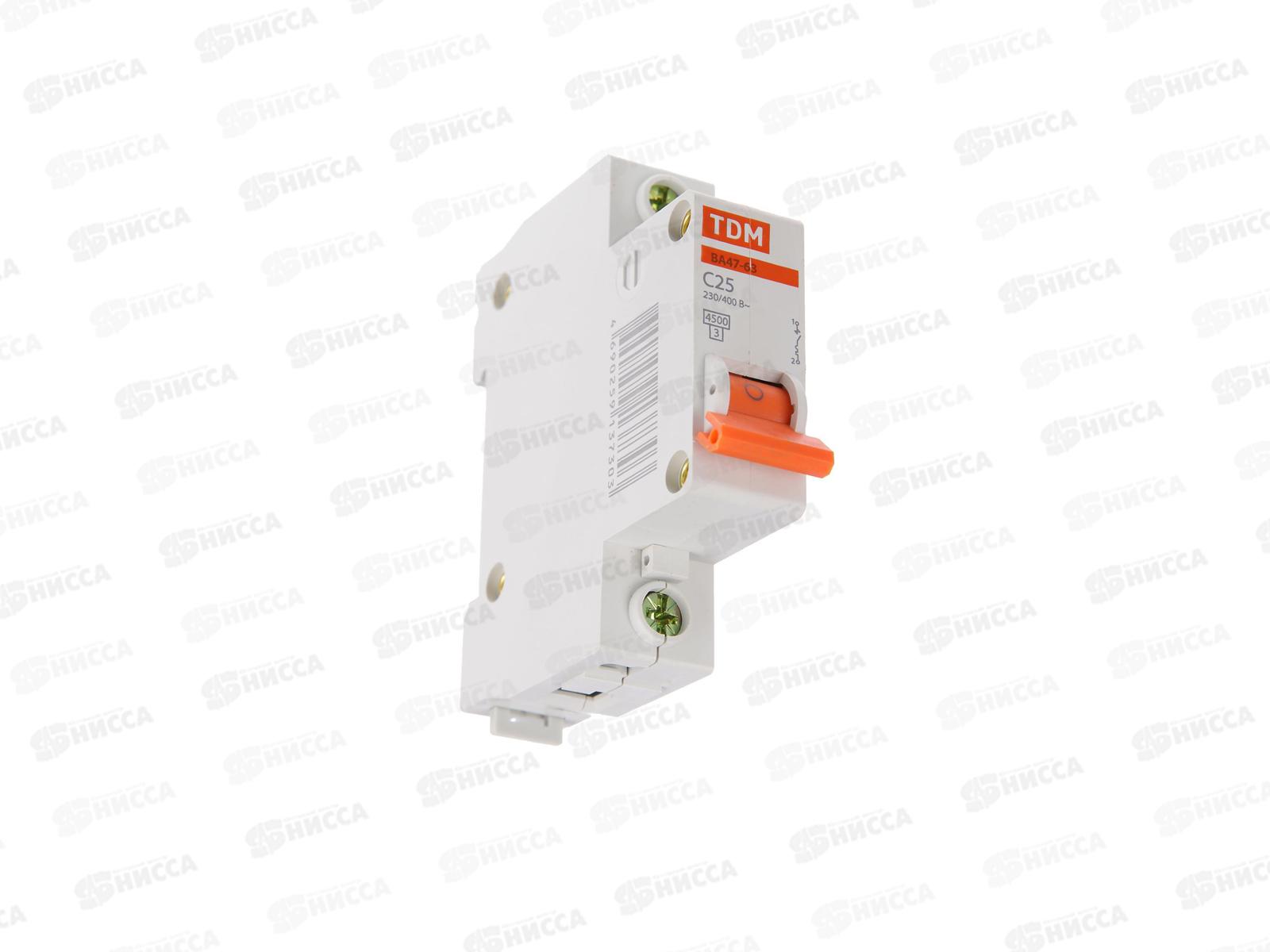 Автоматический выключатель ВА47-63 1P 25А 4,5кА C TDM, 0005 *12/120