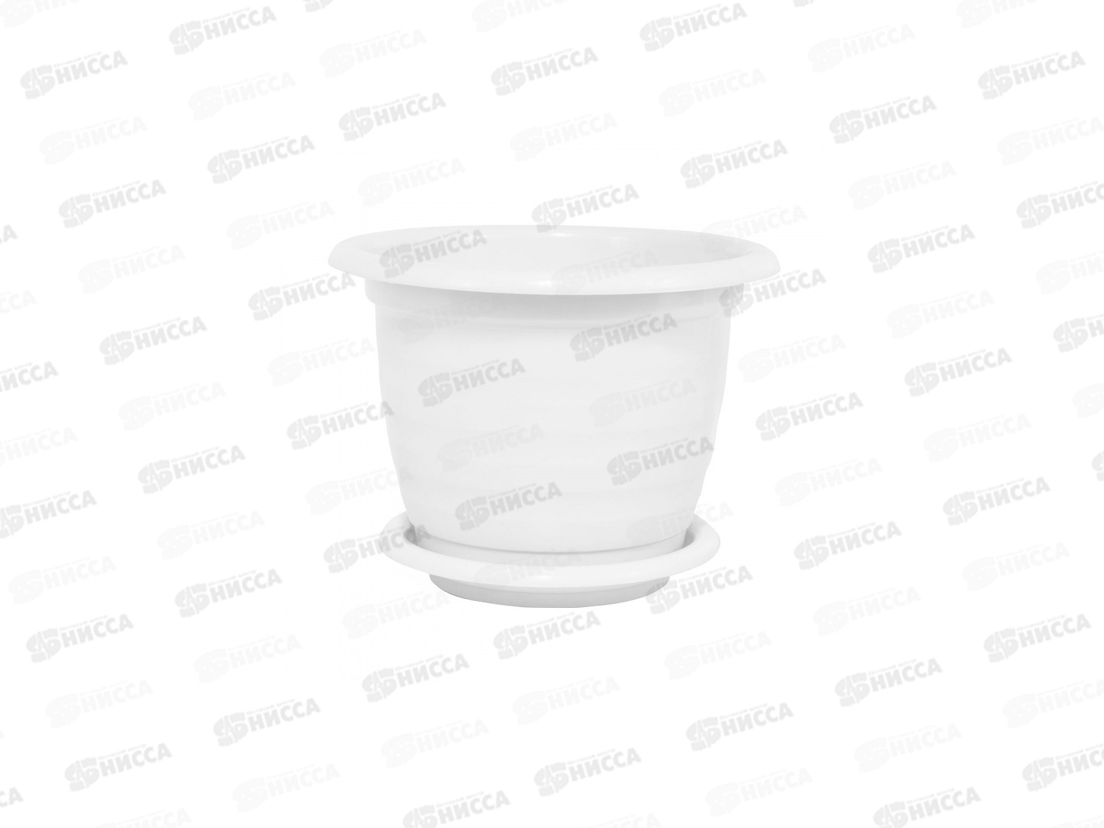 Горшок цветочный  &quotВиола&quot 1л с поддоном  (белый) М1529*20