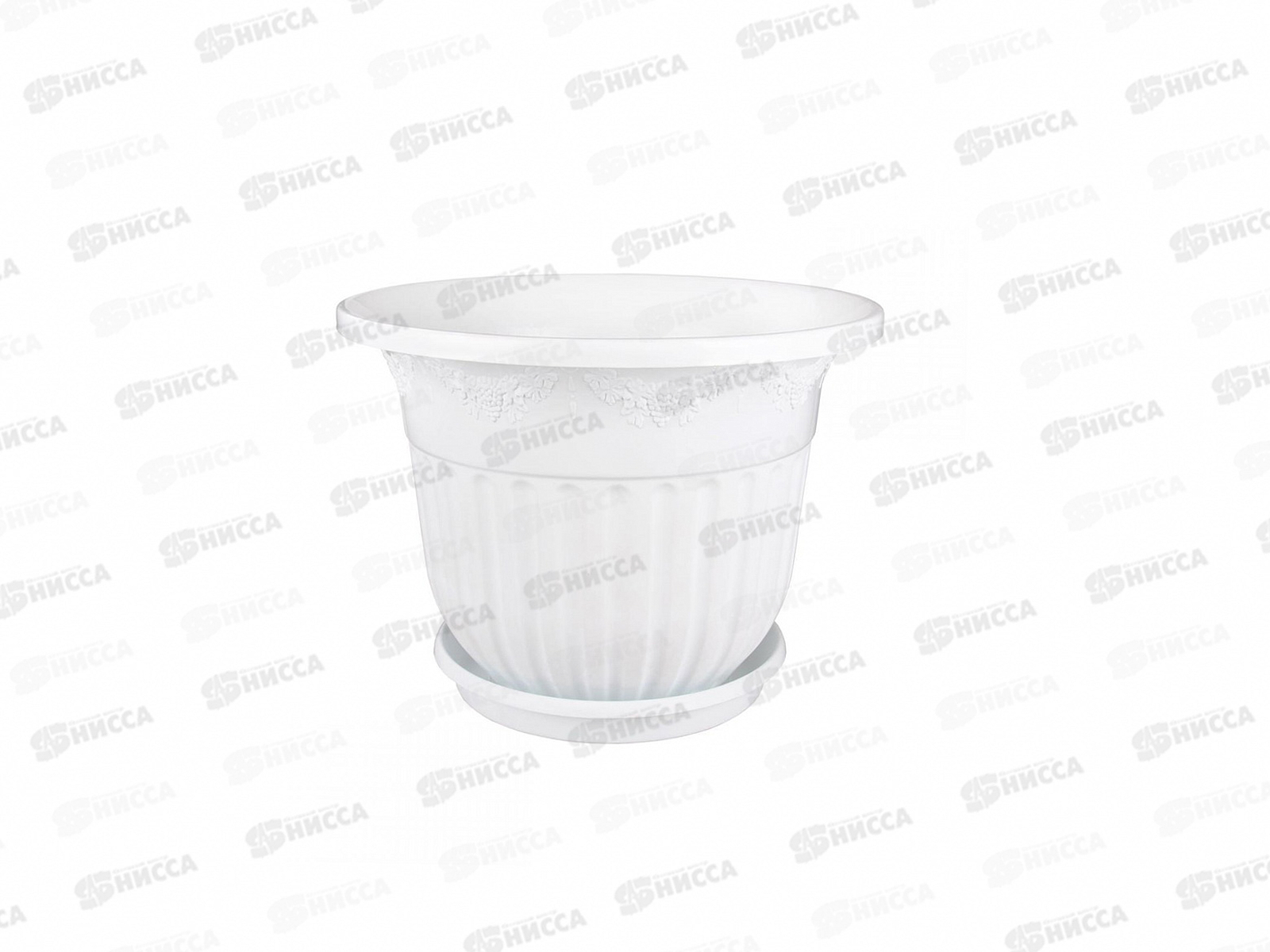 Горшок-Кашпо Лозанна 4л с поддоном  (белый) *20 М1617