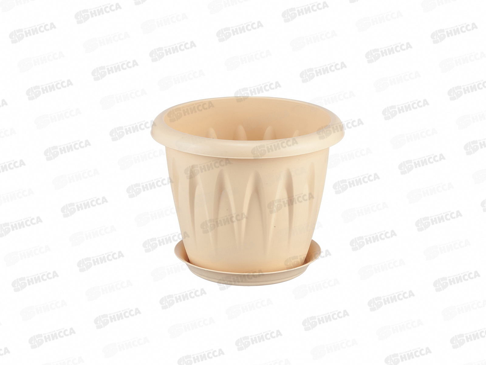 Кашпо АЛИЦИЯ D140мм 1,0л Белая глина с поддоном  М3064 *20