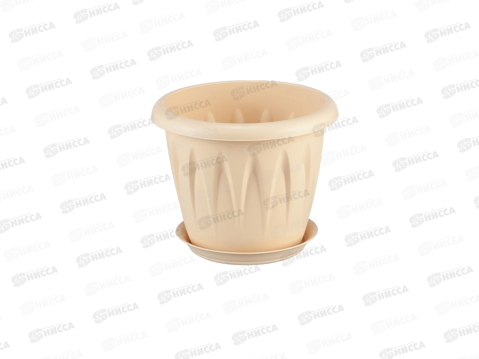 Кашпо АЛИЦИЯ D180мм 2,0л Белая глина с поддоном  *24 М3066