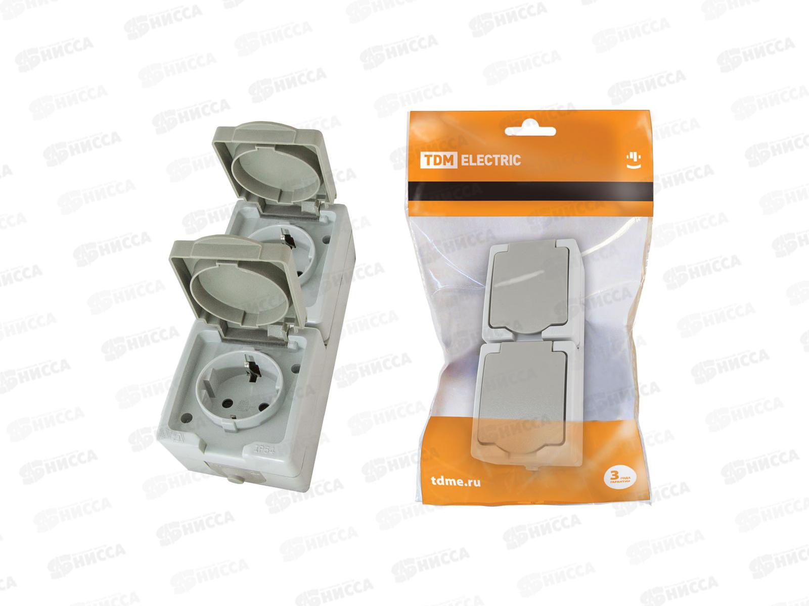 Розетка TDM двойная, открытой установки, (вертикальная), IP54 16А &quotВуокса&quot0009 *5