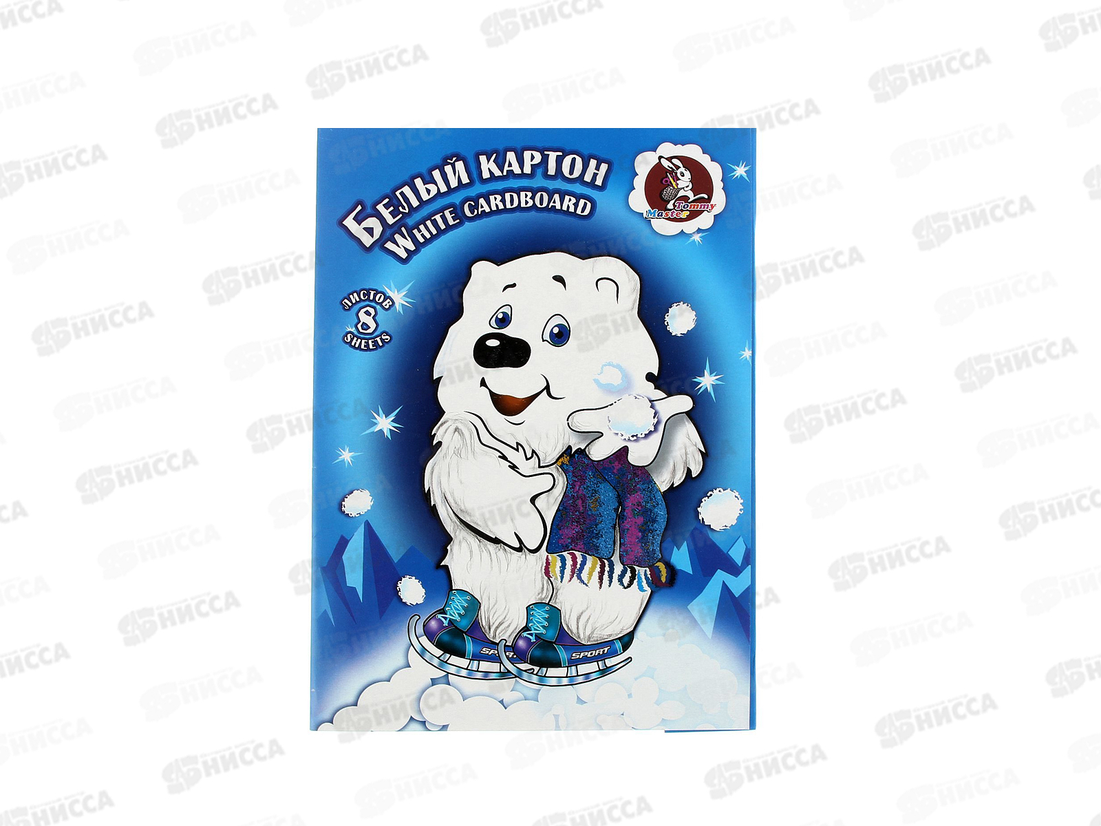 Картон Белый А4 ЛХ  8 листов Мишка (НБК 8/А4) *30