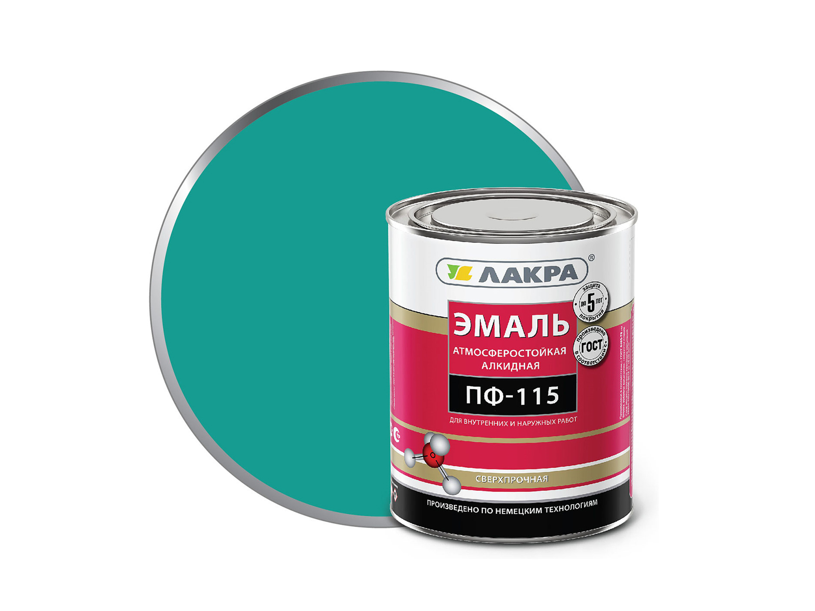 ЭМАЛЬ ЛАКРА ПФ-115 Бирюза 1кг *10