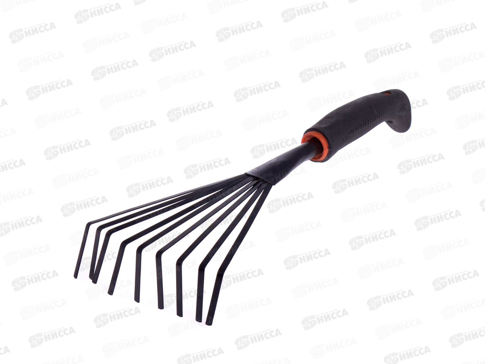 Грабли веерные, с черно-оранжевой ручкой (004273)  Ж