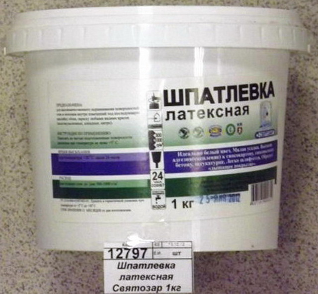 Шпатлевка латексная Святозар 1кг *12