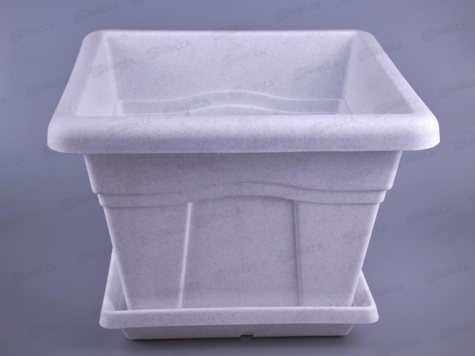 Горшок Квадро-12,2л Мрамор с поддоном   С165М *8