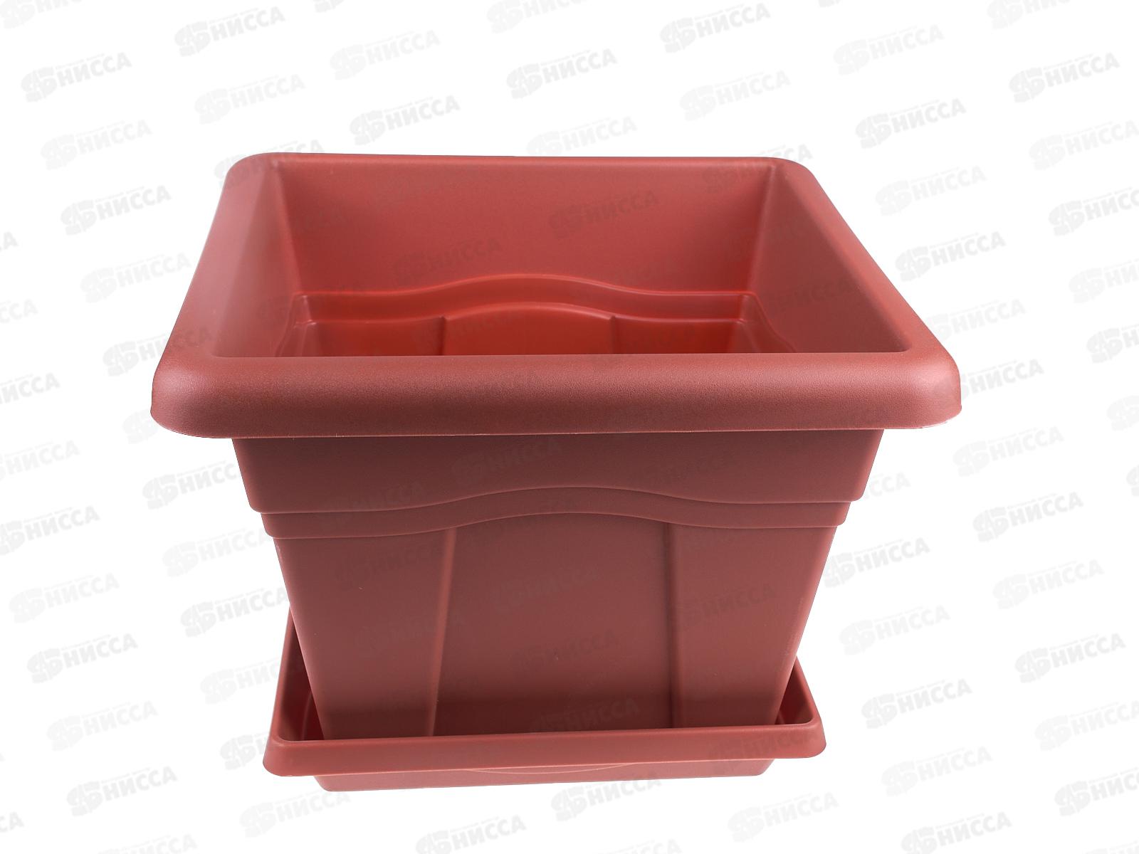 Горшок Квадро-12,2л Терракотовый  с поддоном   С165Т *8