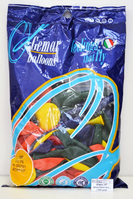 Шары 10&quot кристалл ассорти (100 шт) 1101-0240 *100