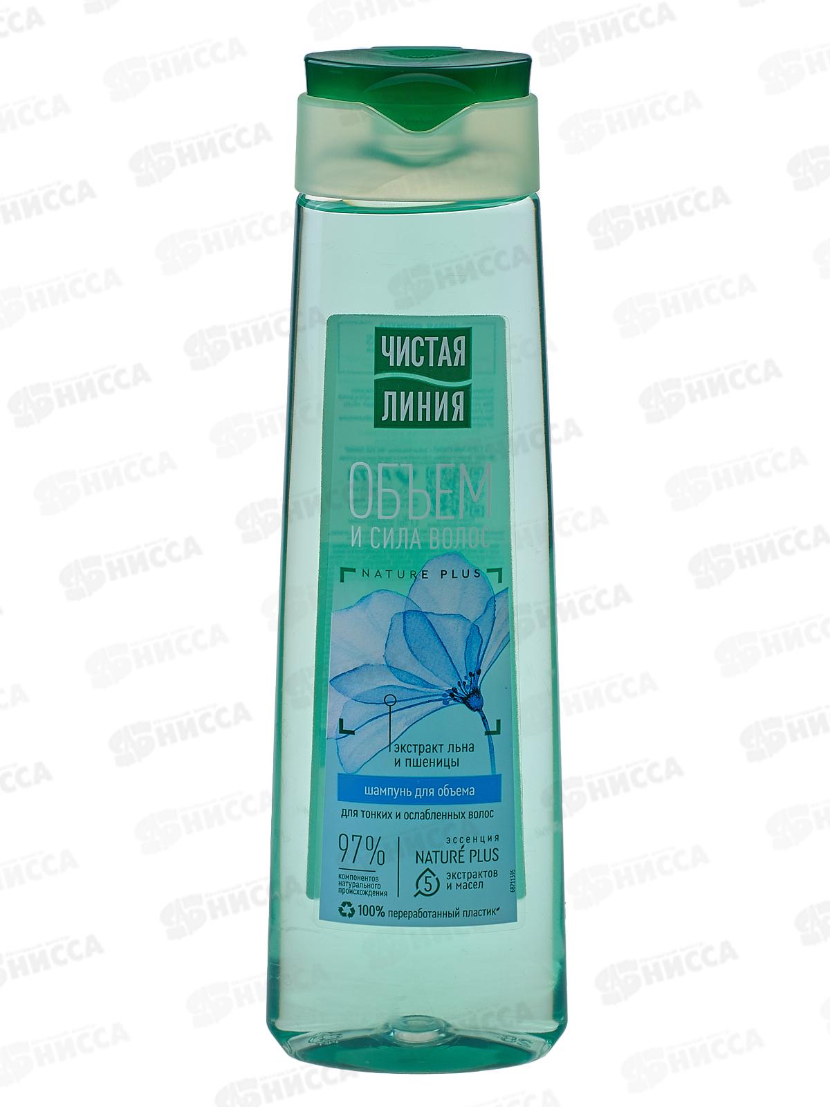 Концерн Калина Чистая Линия шампунь 400мл Пшеница,лен для тонких волос *6/12