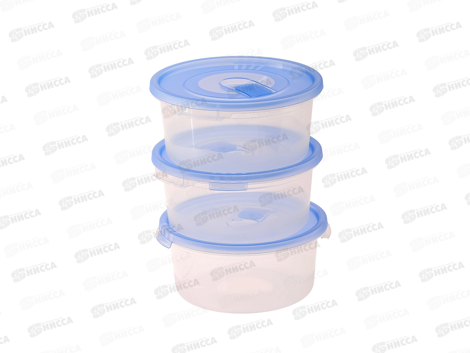 Набор контейнеров СВЧ круглых 0,8л 3шт с клапаном Смайл, С52101 *48