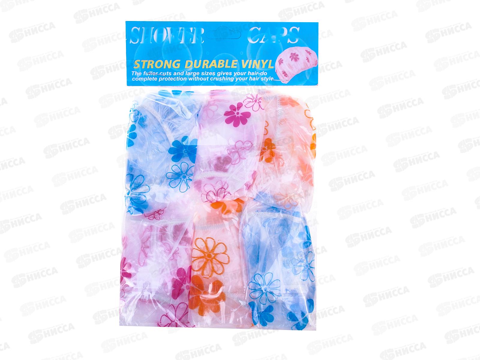 Шапочка для душа 6шт полимер (001133)  Ж