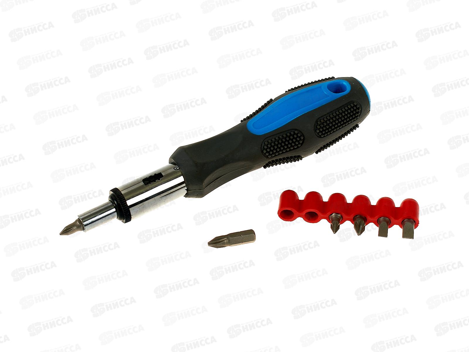 Отвертка реверс+6 насадок 3101501   *12   Л