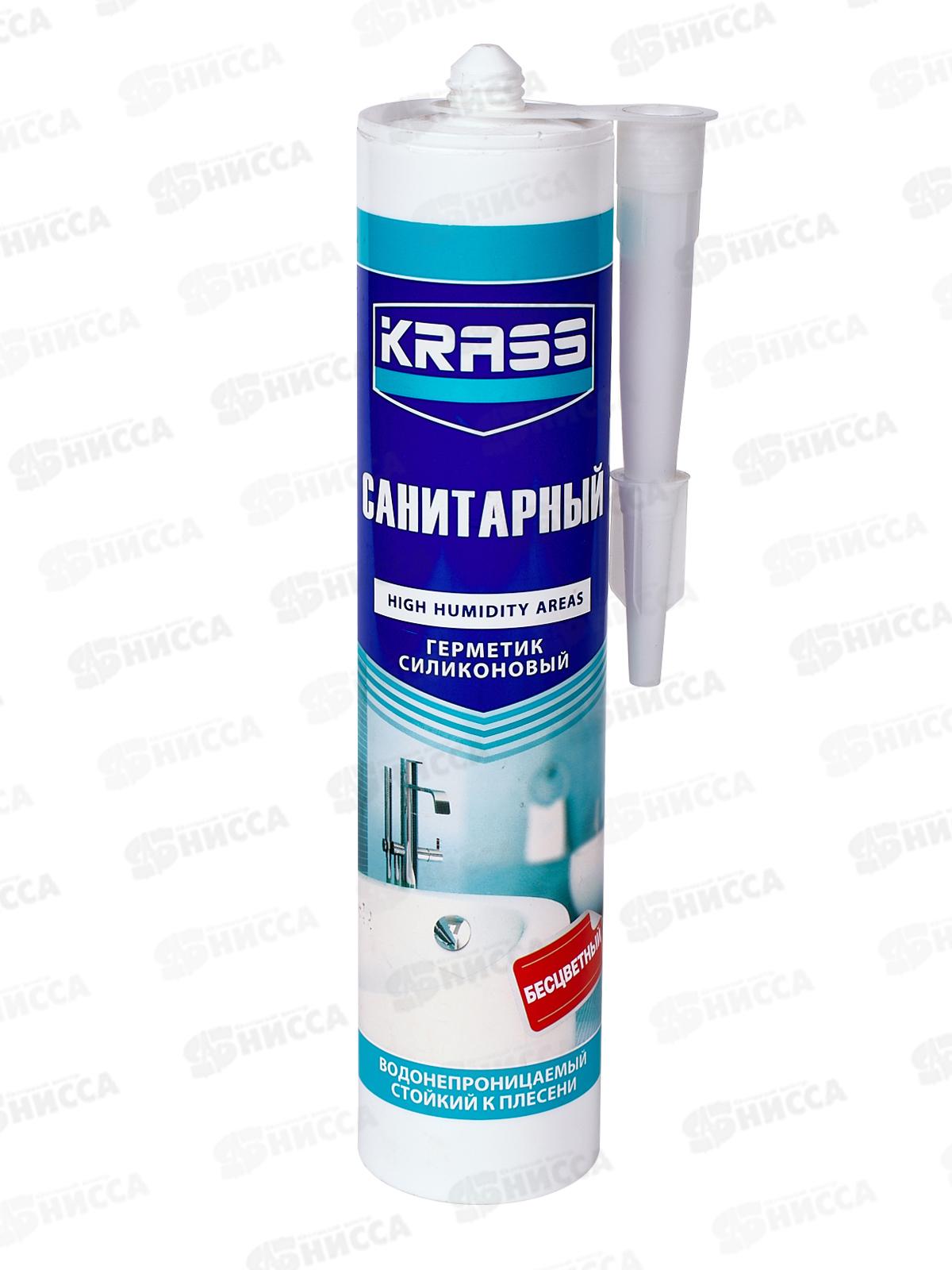 Герметик KRASS 300мл силиконовый санитарный бесцветный *12  0019 ЛАКРА