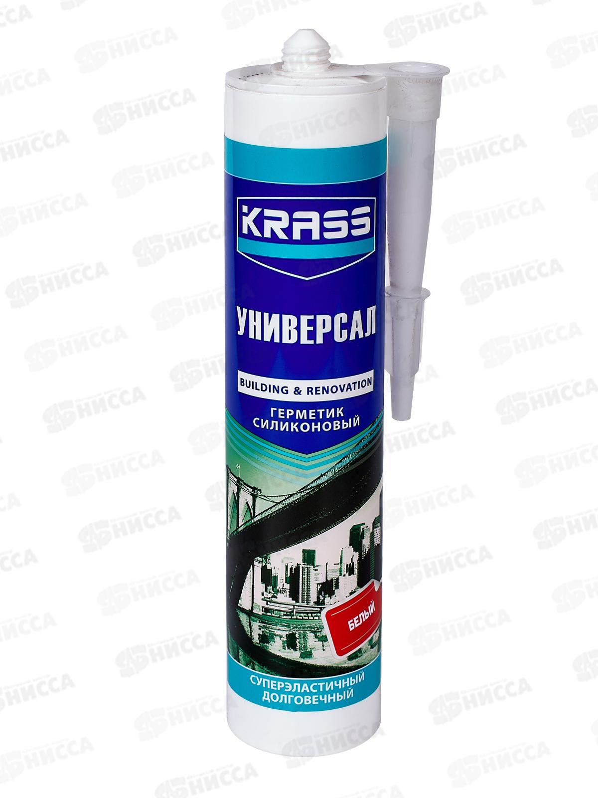 Герметик KRASS 300мл силиконовый универсальный белый *12  0029 ЛАКРА