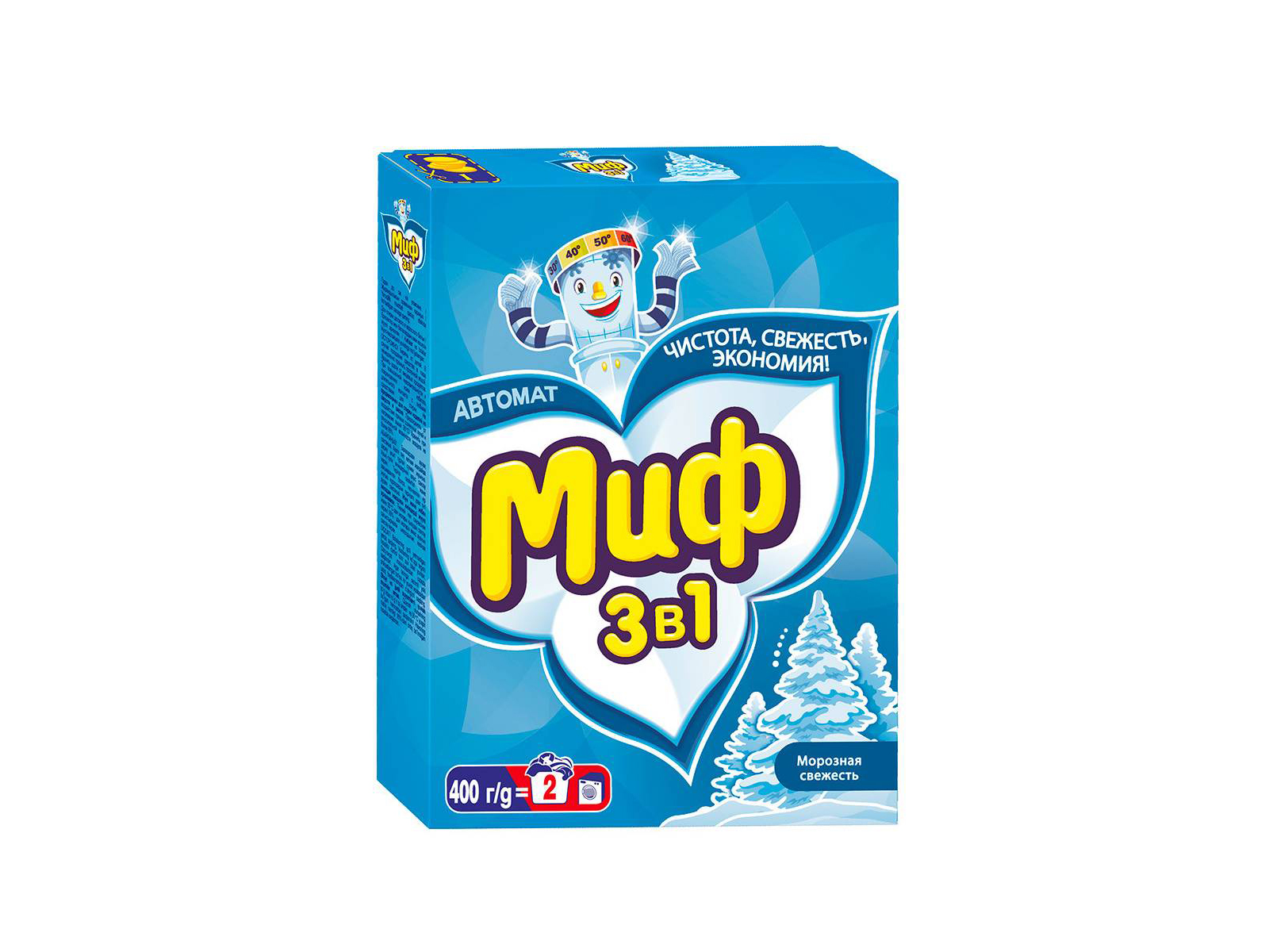 Миф автомат 400г стиральный порошок морозная свежесть *11