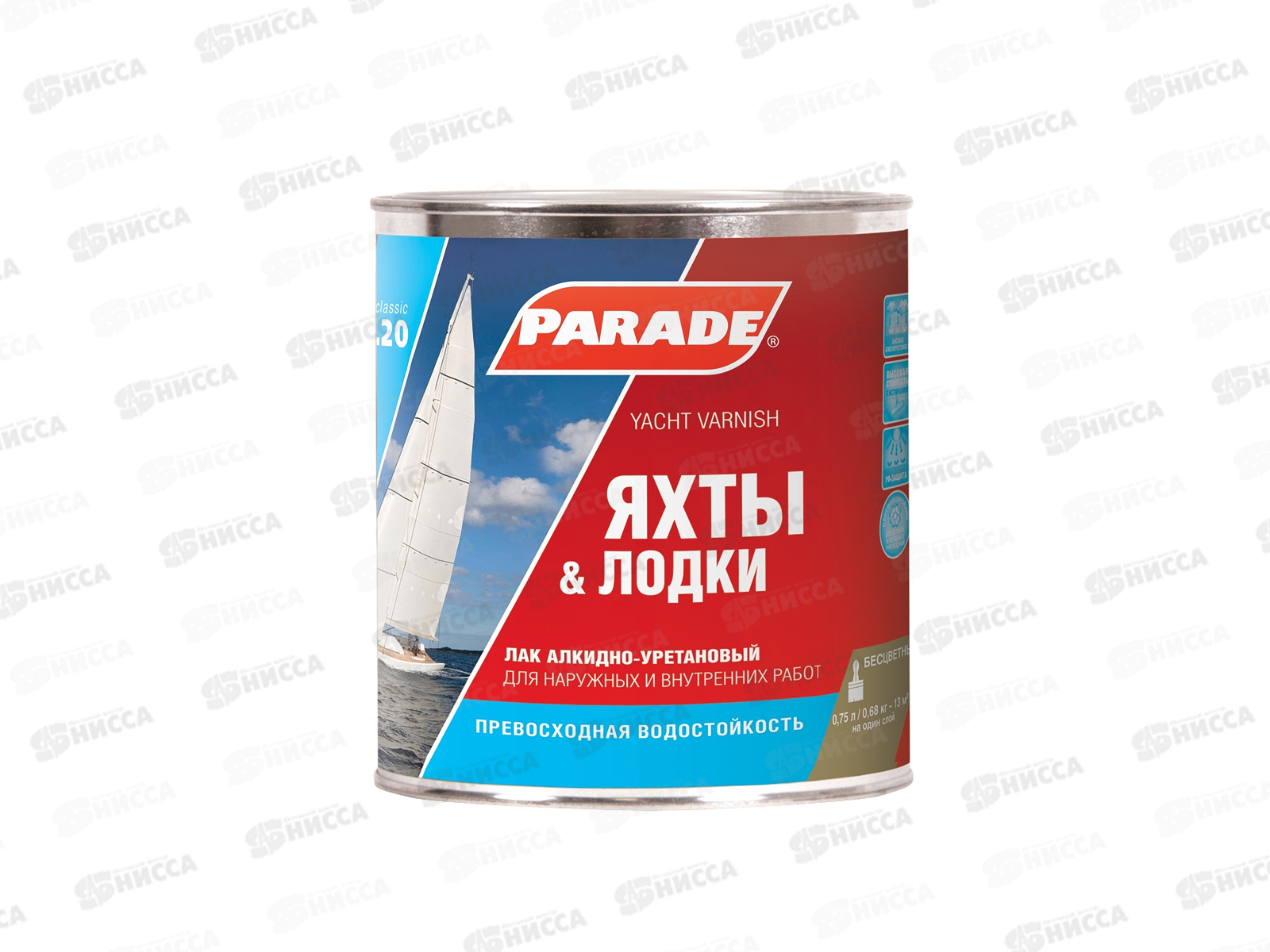 ЛАК яхтный алкидно-уретановый L20 PARADE глянец 0,75л*6 0118 ЛАКРА