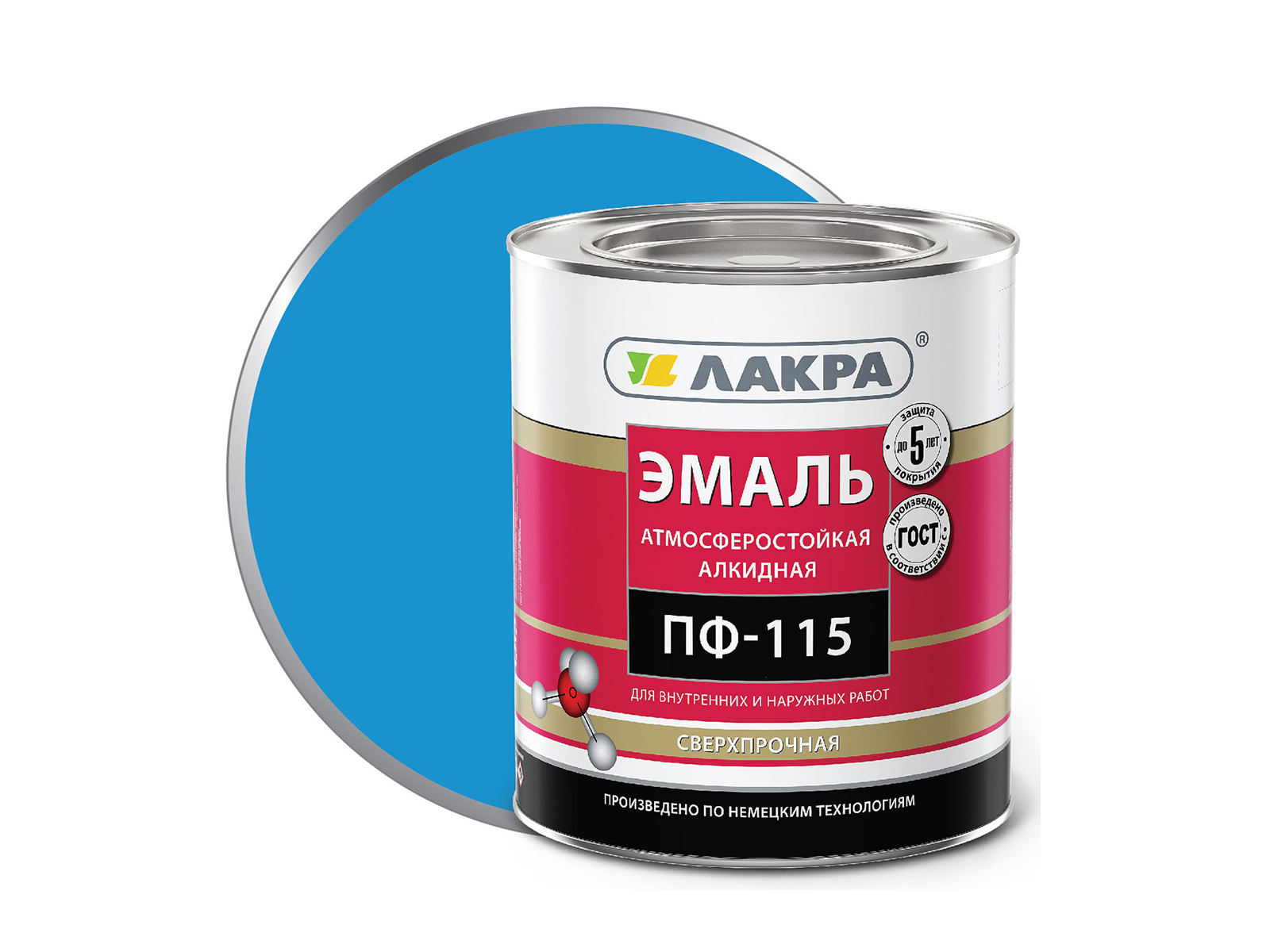 ЭМАЛЬ ЛАКРА ПФ-115 Голубая 1кг *10   Л