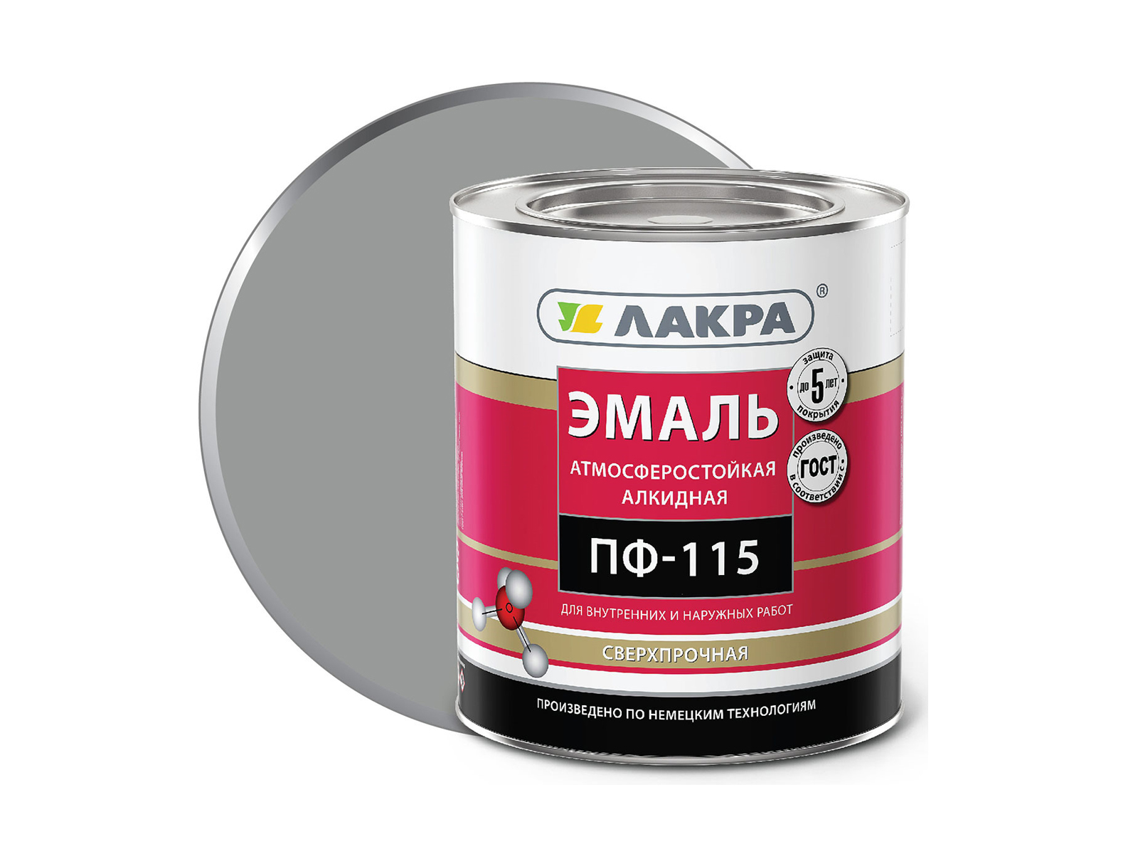 ЭМАЛЬ ЛАКРА ПФ-115 Серая 1кг *10