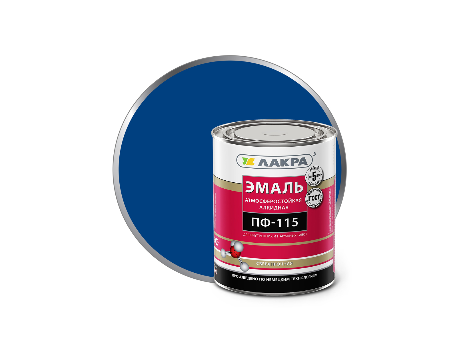 ЭМАЛЬ ЛАКРА ПФ-115 Синяя 1кг *10  1032