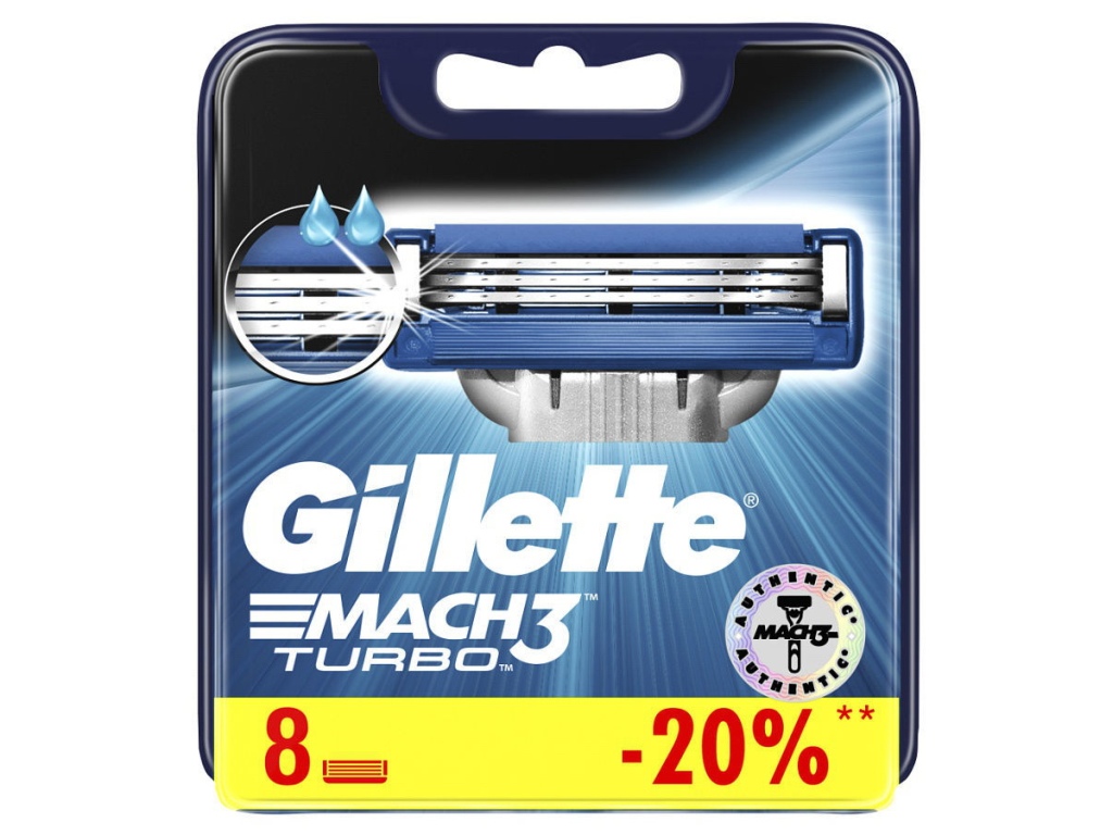 Жиллет МАК-3 ТУРБО кассеты 8 штук *20