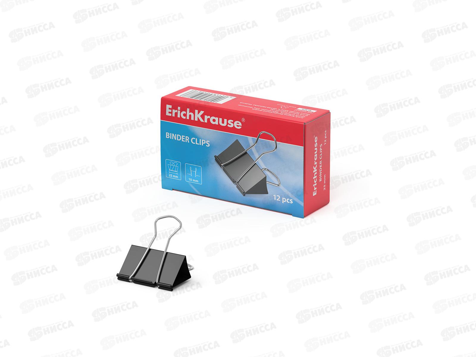 Зажим для бумаг 25мм 12шт EK черный, 25087 *12