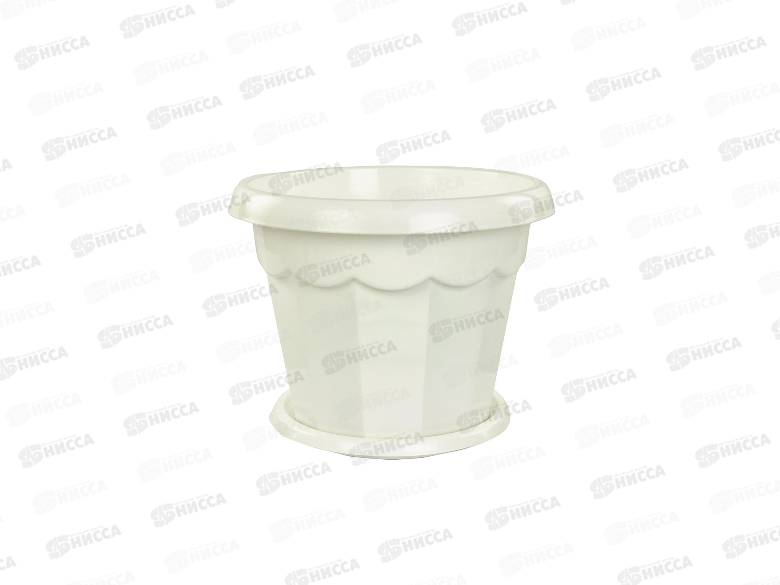 Горшок цветочный  &quotГармония&quot 7л с поддоном  (белый) *20 М1412