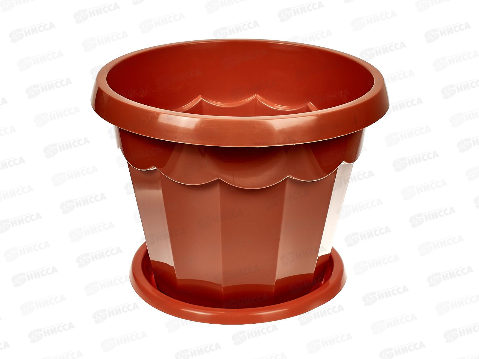 Горшок цветочный  &quotГармония&quot 7л с поддоном  (коричневый ) *20 М1577