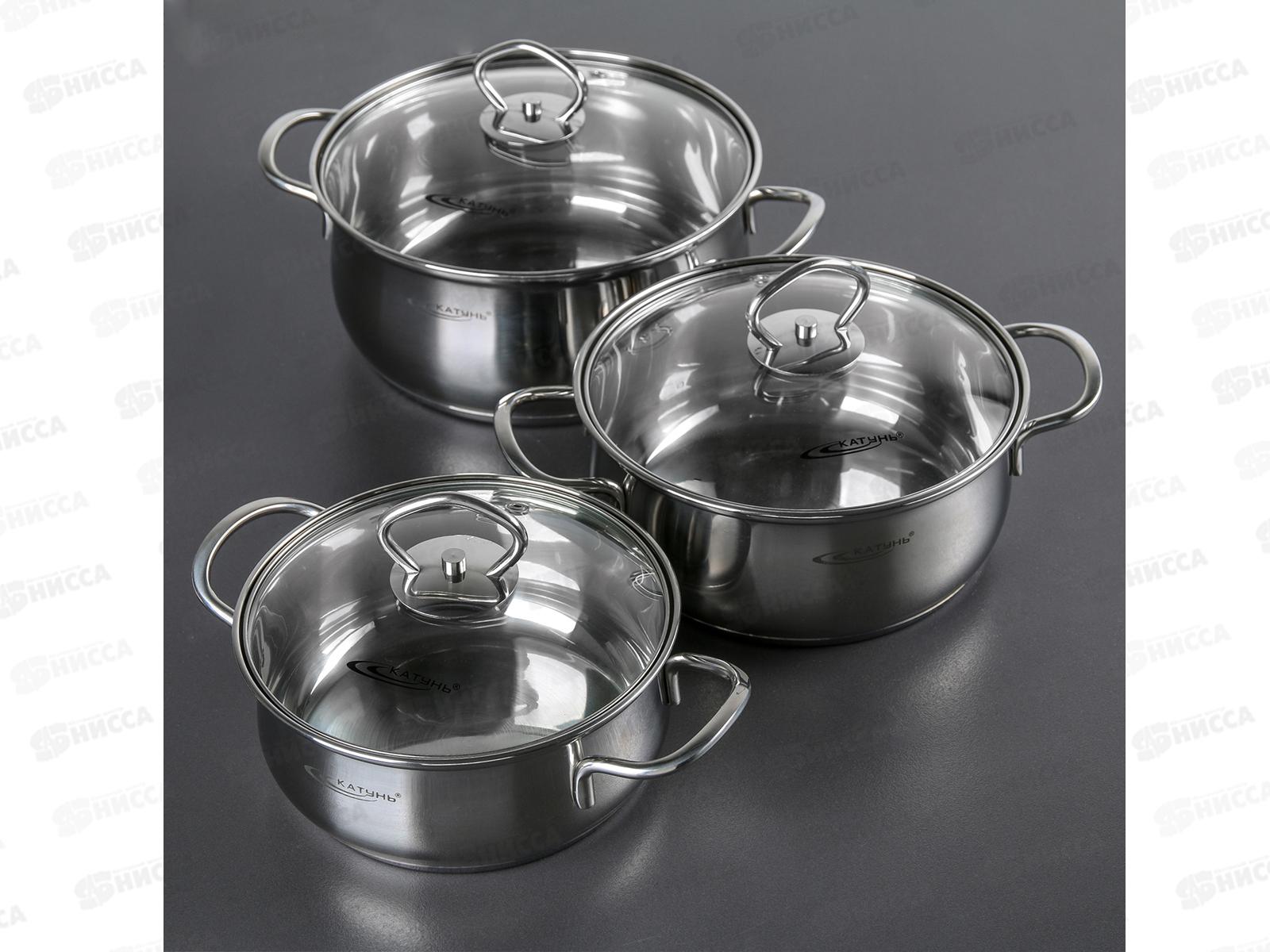 Набор кастрюль 6предметов Лира(2,2л+3,2л+4,2л) КТ-СР-002 *2