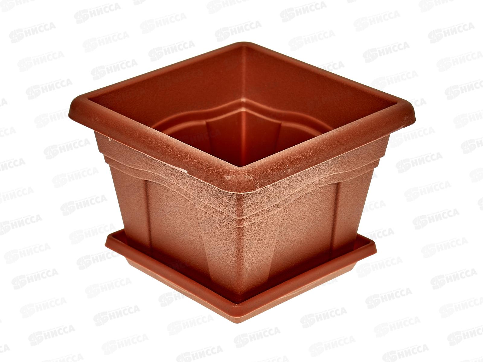 Горшок Квадро-0,63л Терракотовый  с поддоном   160 Т АВ *50