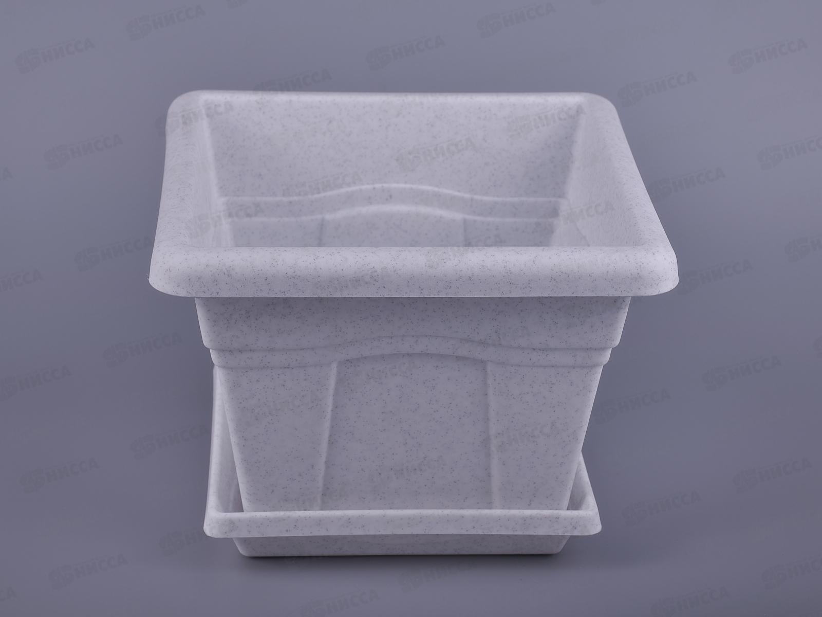 Горшок Квадро-2,9л Мрамор с поддоном   162 М АВ *24