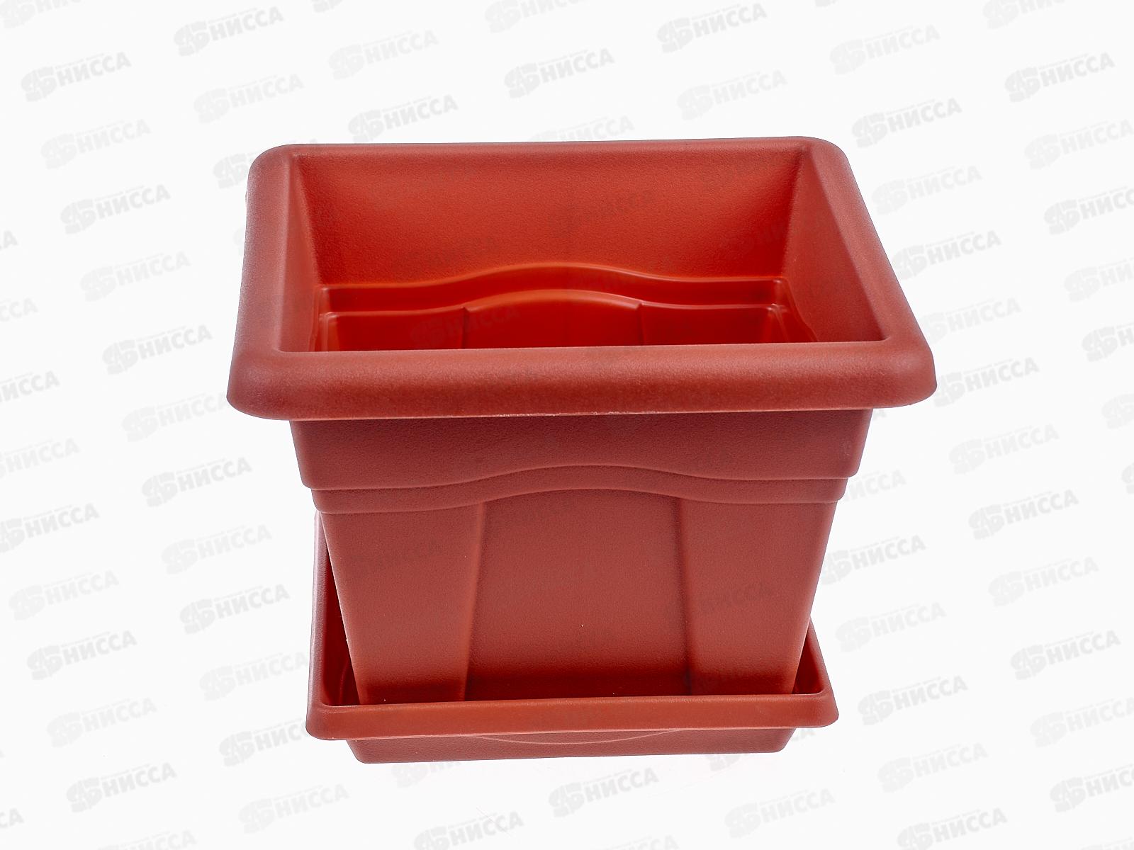 Горшок Квадро-2,9л Терракотовый  с поддоном   162 Т АВ *24