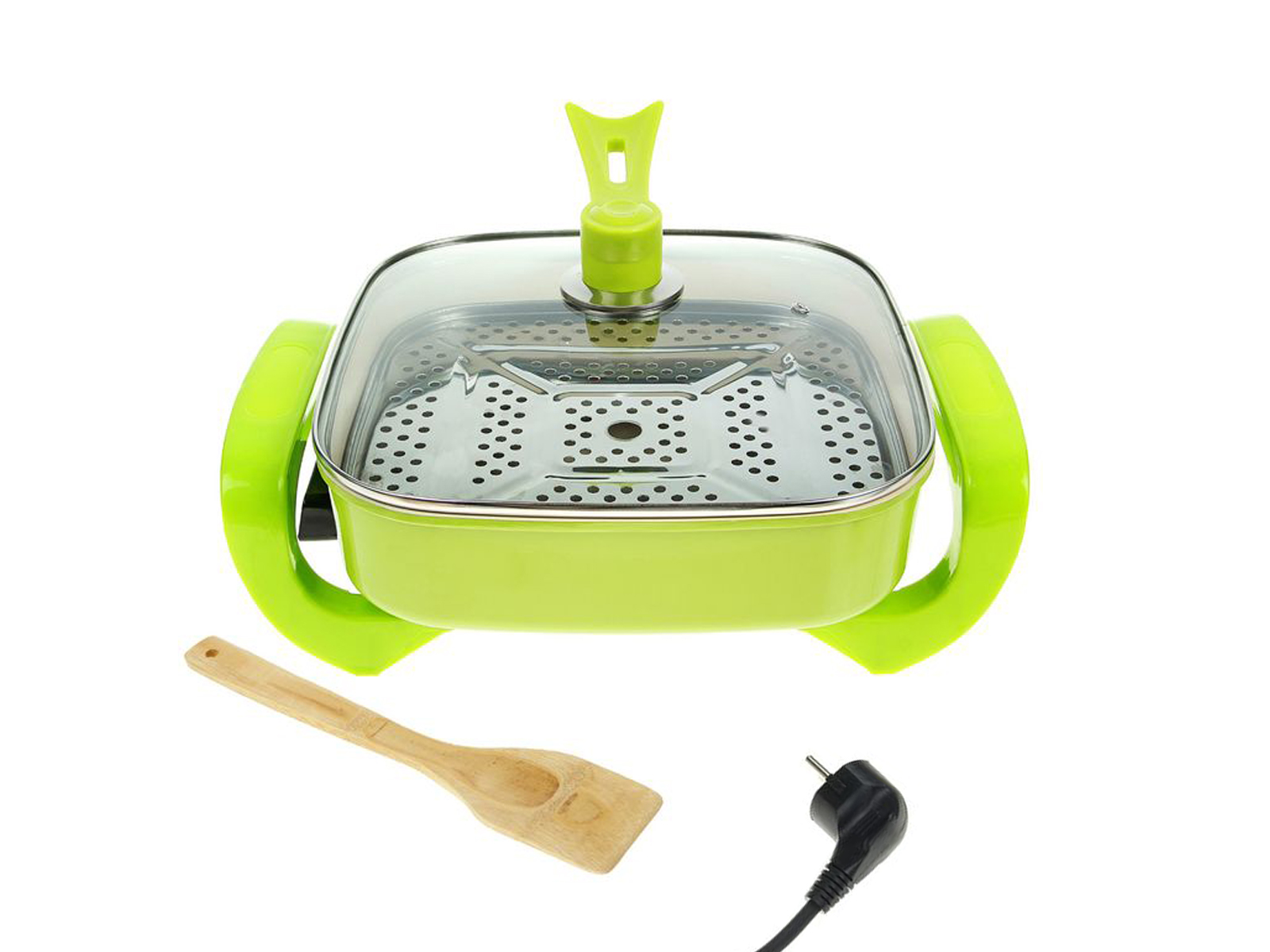 Электросковорода SA-7708GR 1500Вт 30-8см керамика квадратная