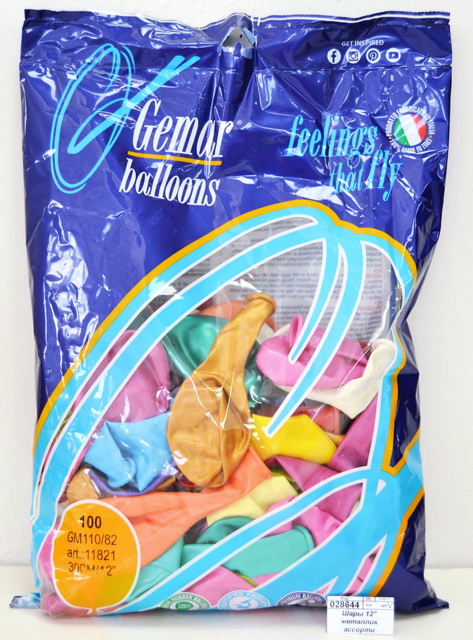 Шары 12&quot металлик ассорти (в упаковке 100шт) 1101-0004