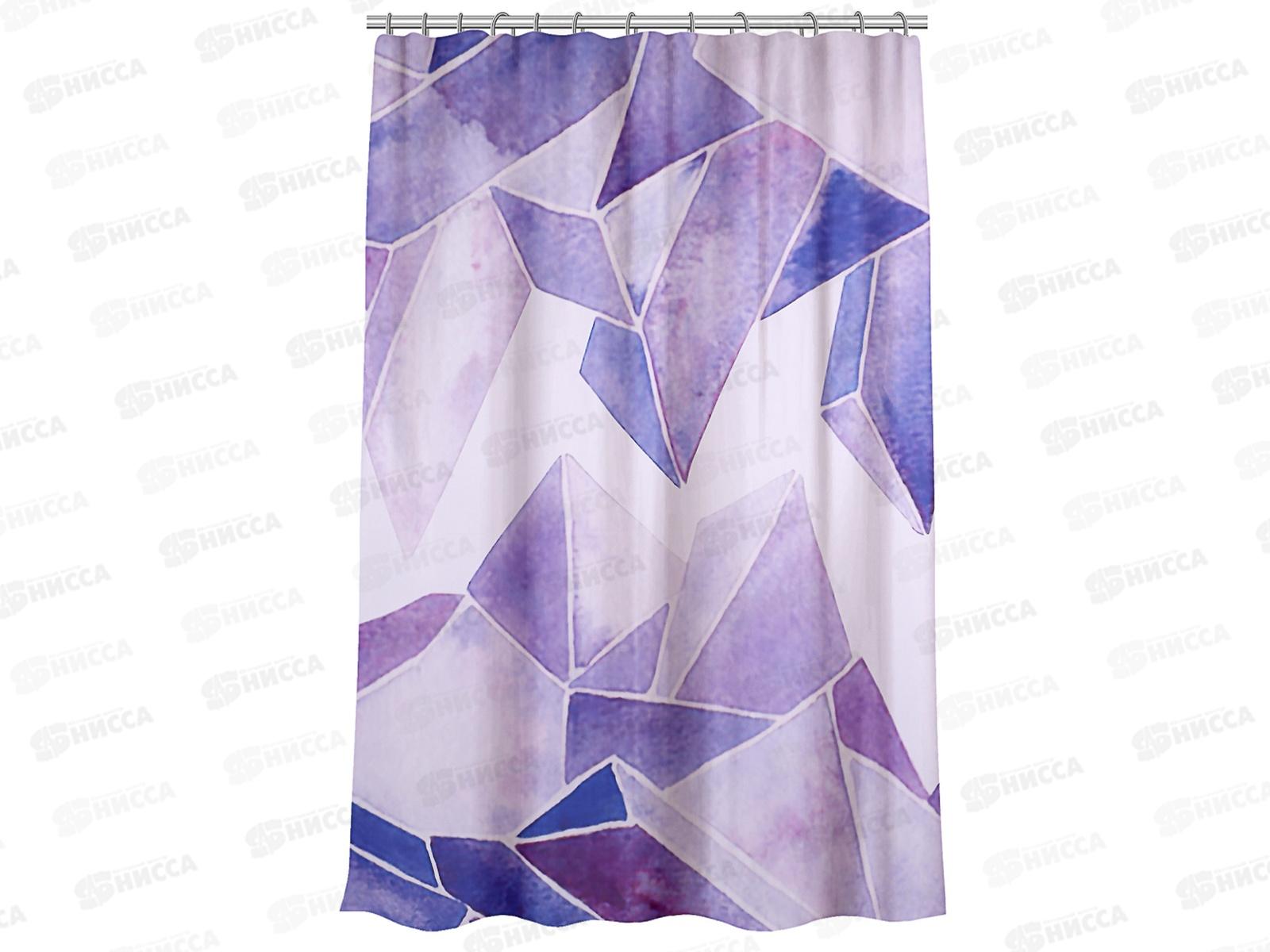 Штора для ванной 461062 VETTA Розы 170*180см,голубая пвх YA01   г