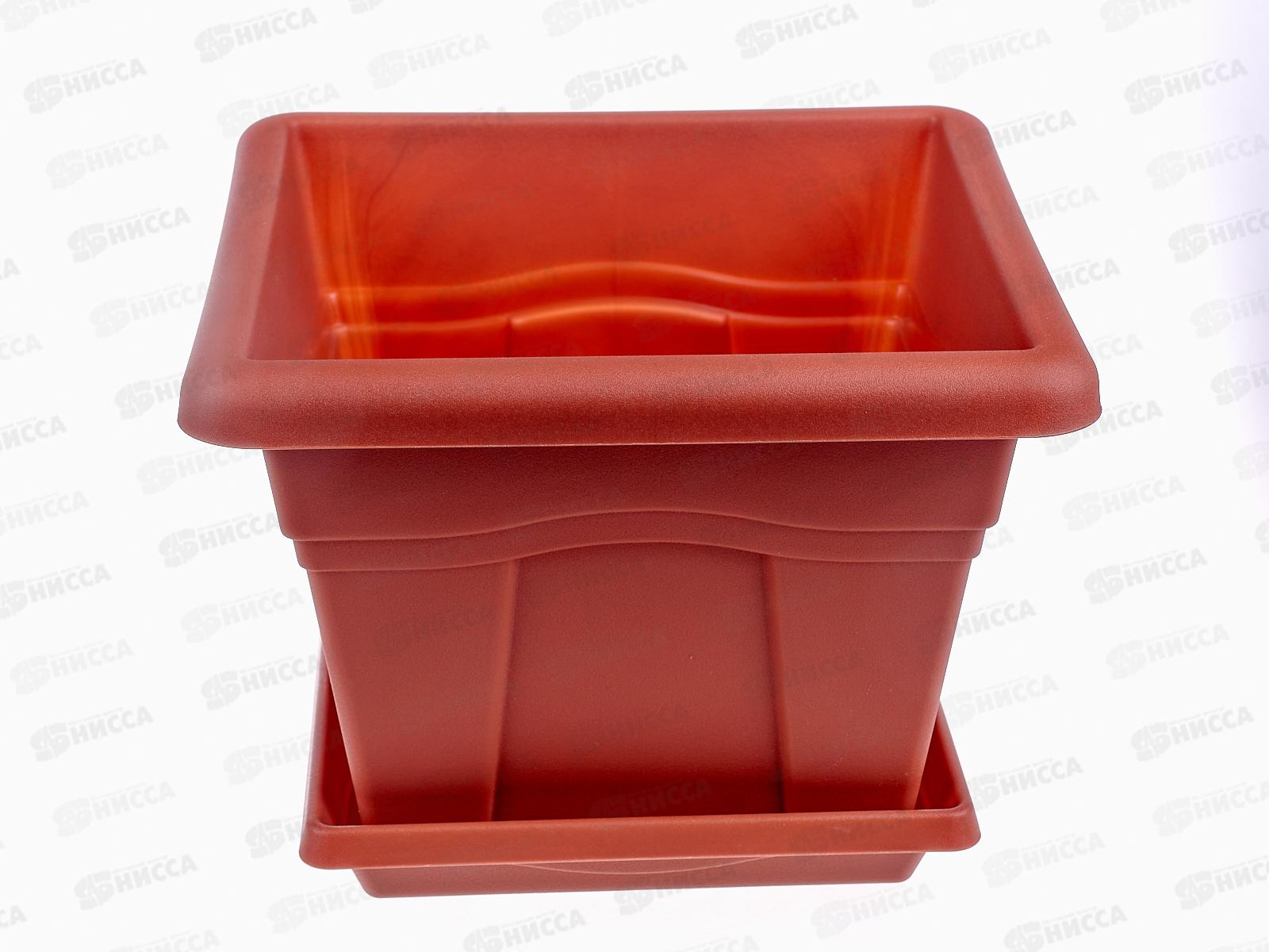 Горшок Квадро-5,1л Терракотовый с поддоном  С163Т *10