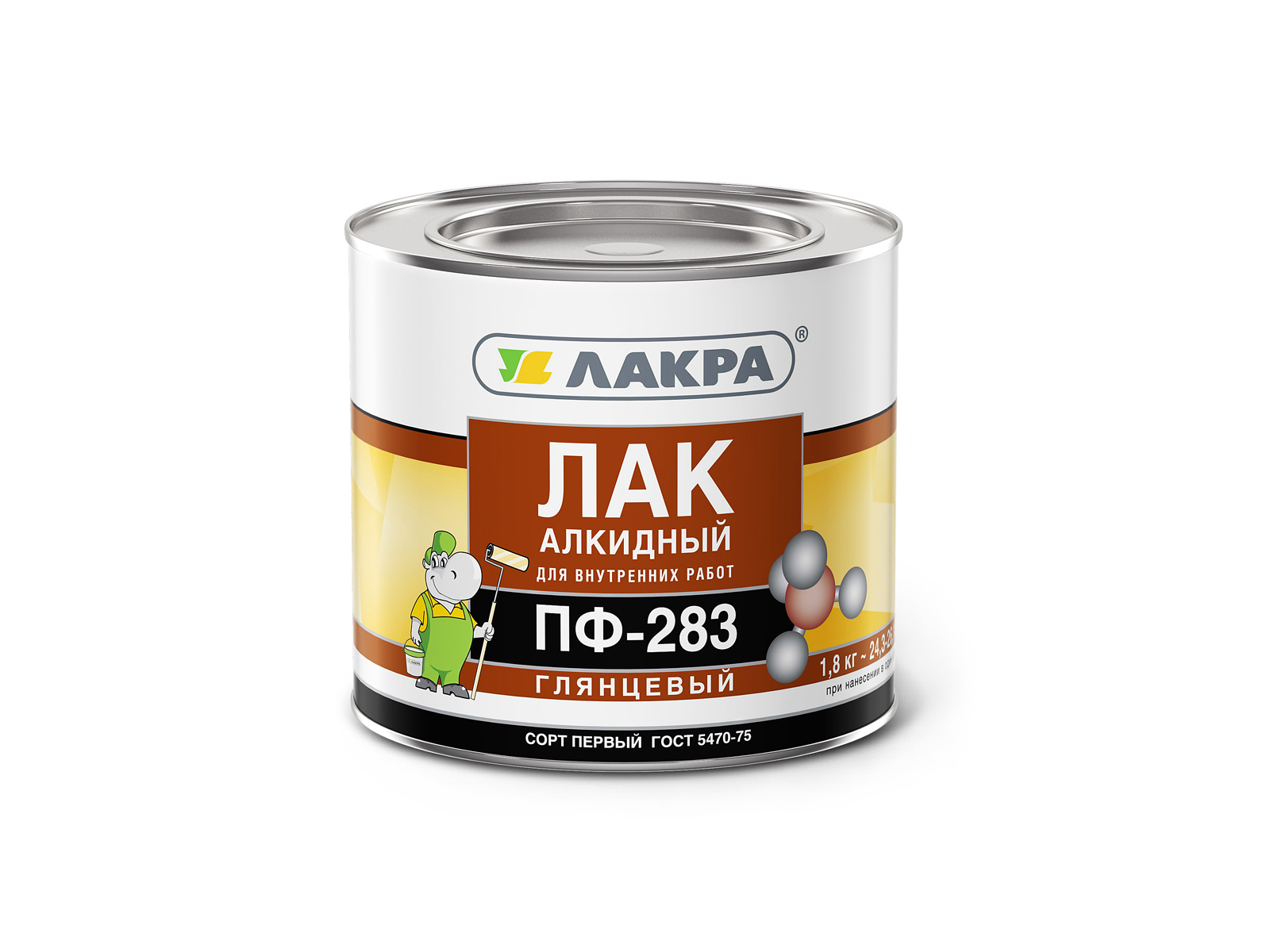 ЛАК ПФ-283 алкидный 1,8кг Лакра Л*3