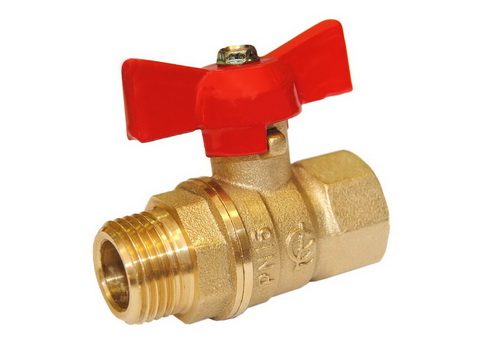 Кран шаровый DN-15 Стандарт 231 бабочка Внутренняя*Наружная резьба никель ГАЛЛОП