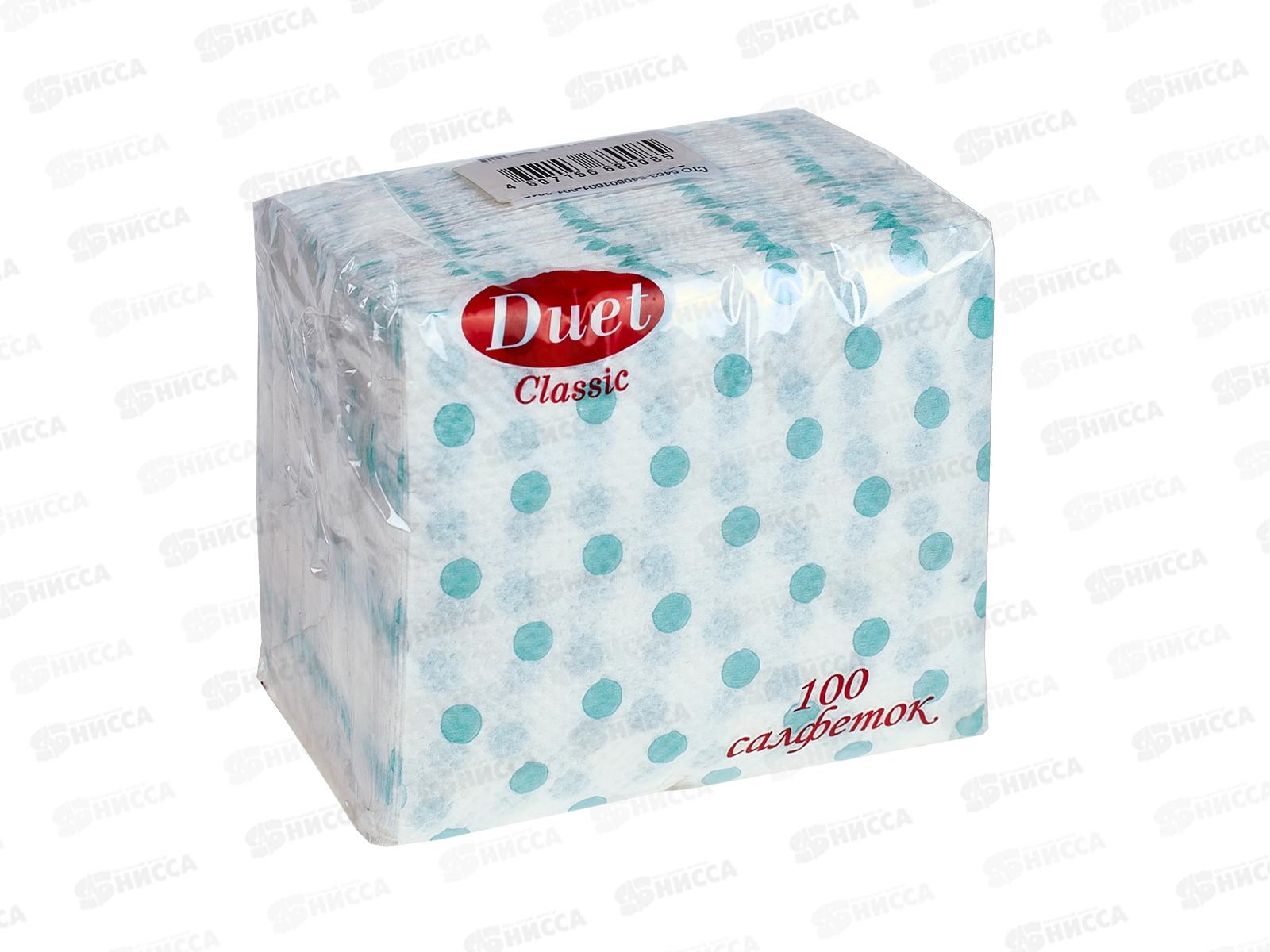 Салфетки ДУЭТ 100шт горох зеленый *50