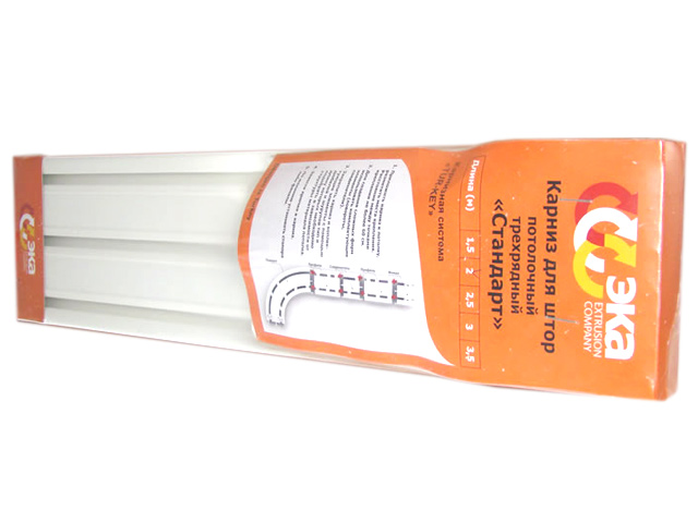 Карниз  потолочный трехполозный 1,5м СТАНДАРТ *6