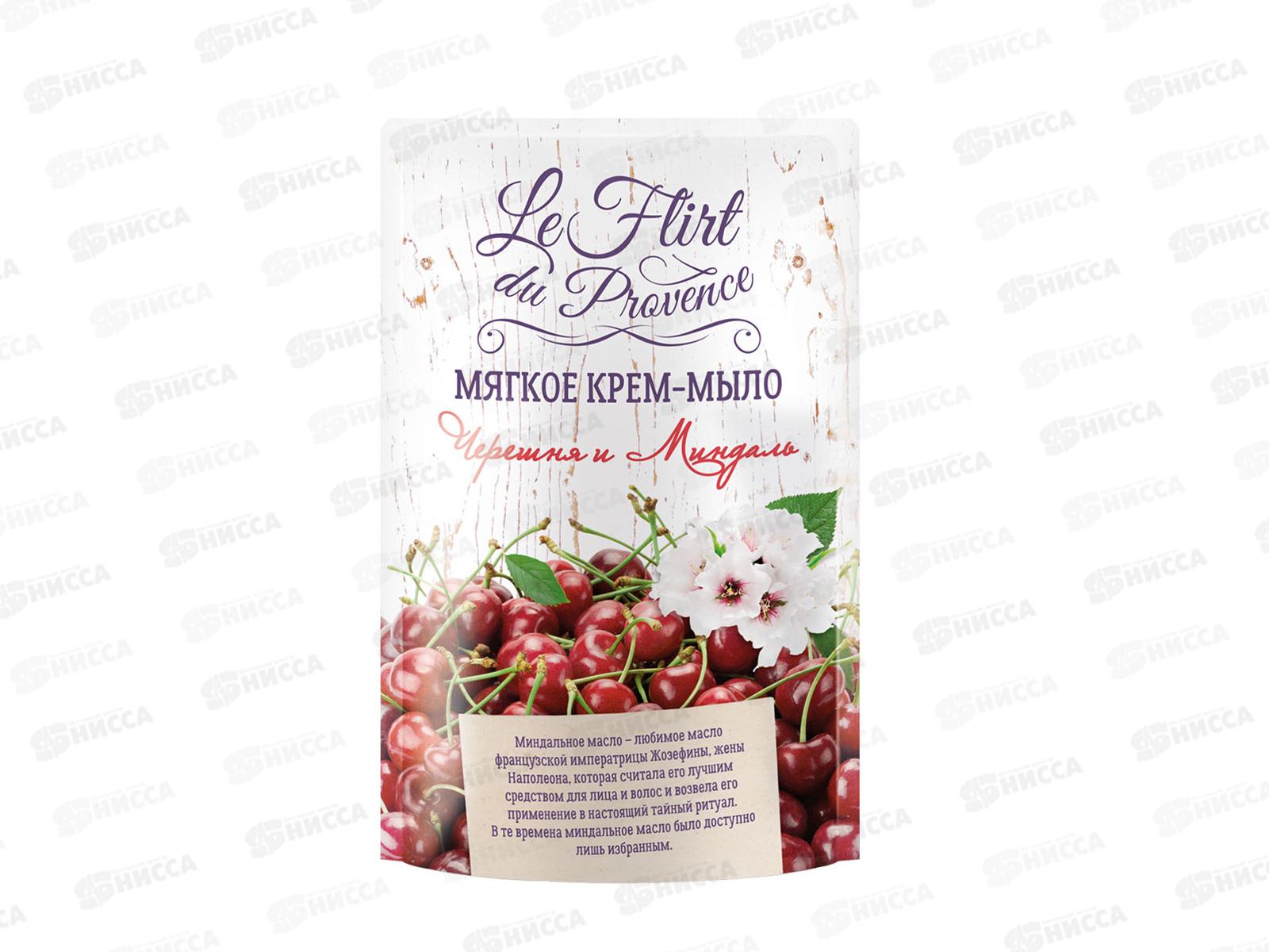 Лё Флир крем-мыло Черешня/миндаль 500мл дой-пак *12