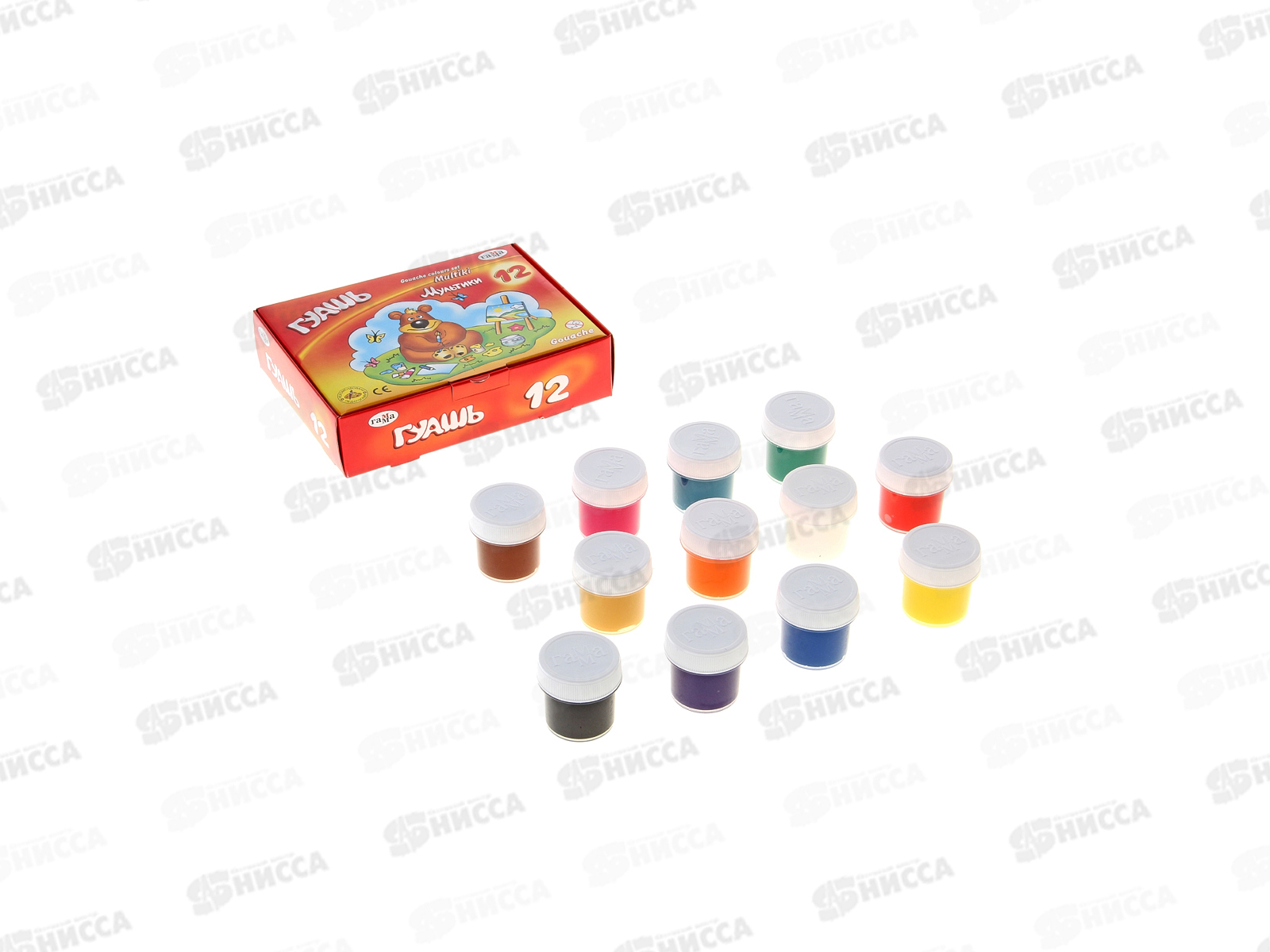 Гуашь художественная ГАММА Мультики 12цветов 20мл, 221032 *8