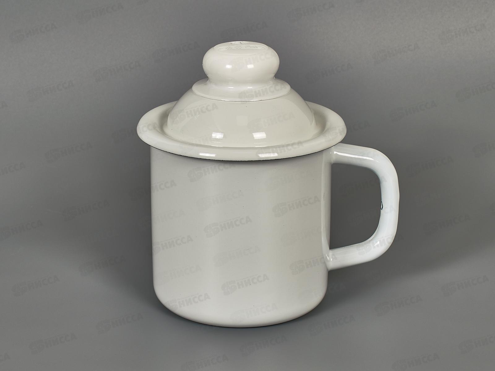 Кружка 1,0л эмалированная с крышкой. 01-0207 *12