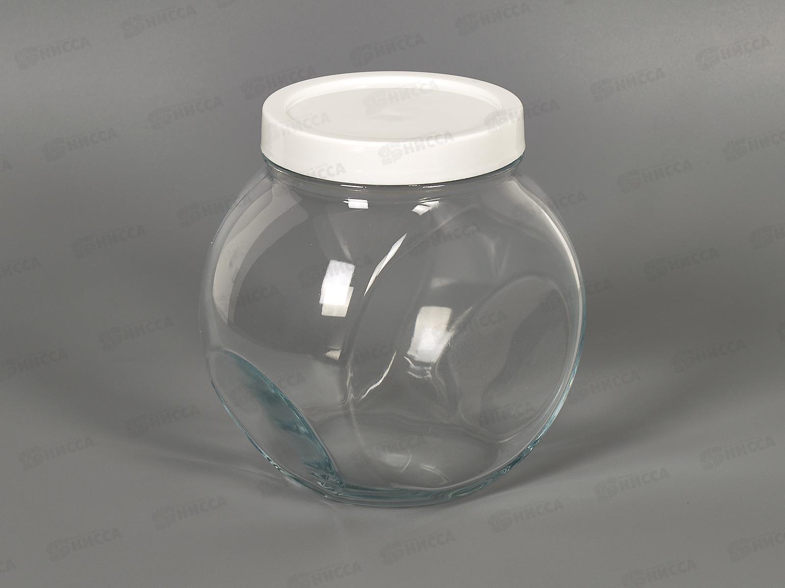 Банка для сыпучих продуктов  1,7л BELLA белая крышка  43894W  *6