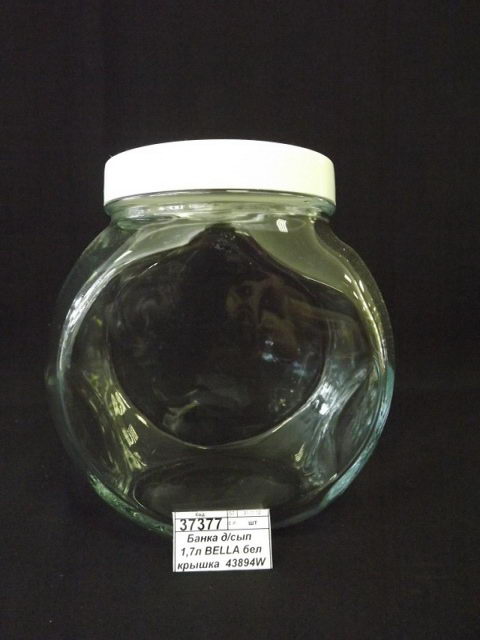 Банка для сыпучих продуктов  1,7л BELLA белая крышка   *6
