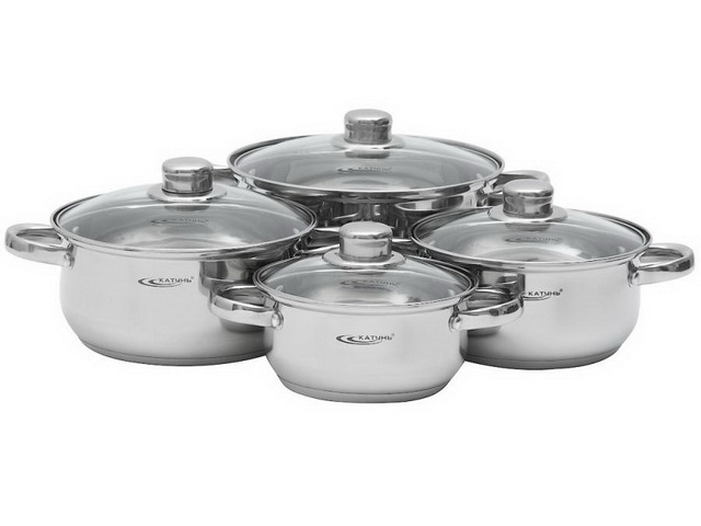 Набор кастрюль 8предметов Гретта(1,6+2,2л+3,2л+4,2л)подарочная упаковка  КТО4-С