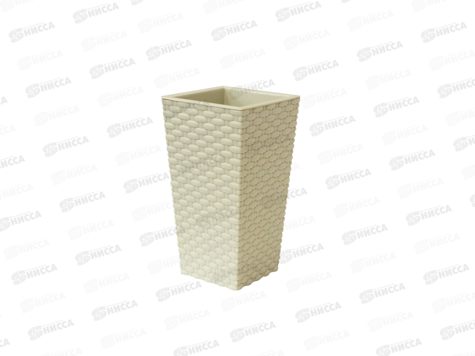Кашпо РОТАНГ 138*138*250мм белый ротанг М3085 *12