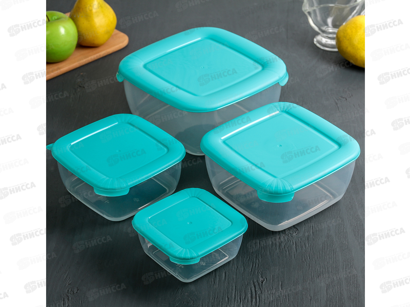 Набор контейнеров СВЧ квадратных Лайт 4шт С546*18