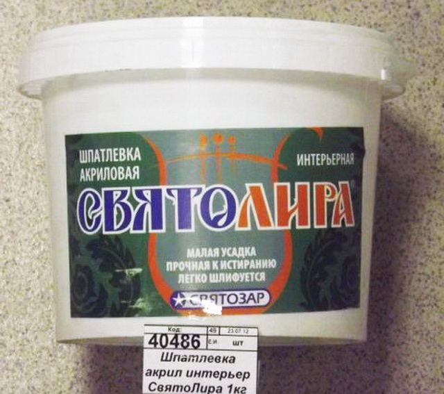 Шпатлевка акриловая интерьерная СвятоЛира 1кг *12