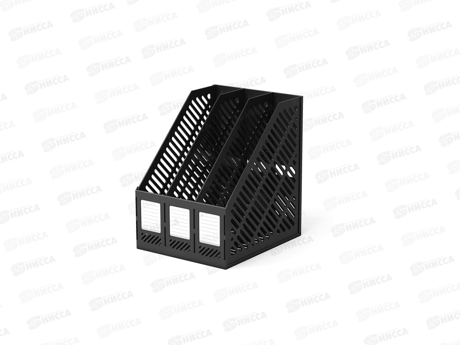 Лоток вертикальный  Erich Krause 13096 3секции, черный, сборный  *24